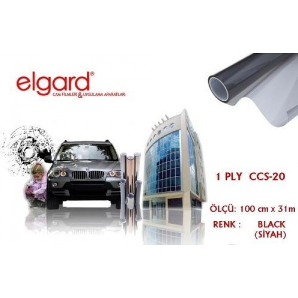 Elgard CCS-20 100cm x 31m Orta Koyu Siyah Çizilmez Cam Filmi
